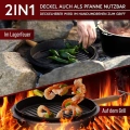 GUSSKÖNIG Dutch Oven Set 13 - Eingebrannter Gusseisen-Topf & Pfanne - Inkl. Holzkiste, Rezeptbuch & Zubehör