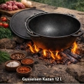 Kasan Gusseisen 12l mit Gusseisernem Deckel