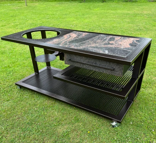 Outdoorküche mit Granitplatte 200 cm. Geeignet für Kamado BBq