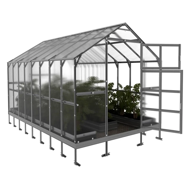 Gewächshaus Haus aus Polycarbonat und verzinktem Stahl