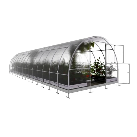 Gewächshaus 3x10 m aus Polycarbonat - 6 mm, Stahlrahmen & Fundament | Klassiker TUBE AUTO