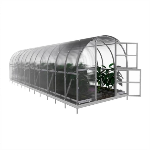 Rundbogen Gewächshaus 3x8 m mit Fundament - 4 mm Polycarbonat | Klassiker ARK AUTO