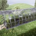 Polycarbonat-Gewächshaus mit Fundamentrahmen und automatischer Belüftung